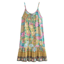 Load image into Gallery viewer, Peacock Floral, Strap Dresses,Boho Midi Dress