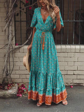 Load image into Gallery viewer, Bohemian Maxi Dress, Boho Dress,Multi Floral Print