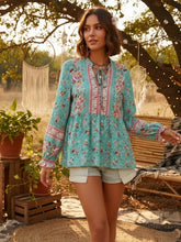 Load image into Gallery viewer, Boho Blouse, Vintage Blouse,Floral Print