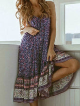Load image into Gallery viewer, Floral Print,Bohemian Strap Dresses, Boho Midi Dress