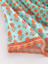 Load image into Gallery viewer, Bohemian Kimono, Boho Bikini Cover-ups,Green Floral Print