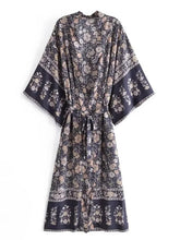 Load image into Gallery viewer, Multi Floral Bohemian Kimono ,Boho Maxi Robe