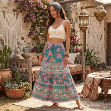 Load image into Gallery viewer, Floral Print ,Bohemian Skirt,Boho Maxi Skirt