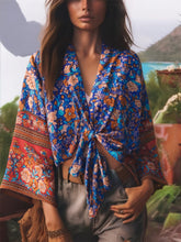Load image into Gallery viewer, Bohemian Kimono, Boho Bikini Cover-ups,Yellow Floral