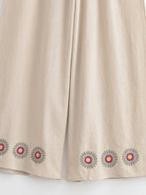 Load image into Gallery viewer, Wild Floral Embroidery ,Bohemian Wide Leg Pants,Boho Trousers
