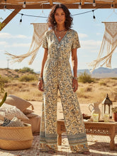 Load image into Gallery viewer, Red Floral Print, Boho Bodysuits,Bohemian Rompers