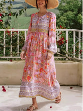 Load image into Gallery viewer, Pink Floral Print,Bohemian Beach Dress,Boho Robe