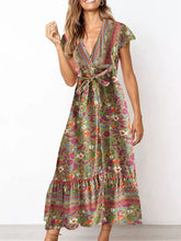 Load image into Gallery viewer, Multi floral print ,Boho Dress,Bohemian Maxi sundress