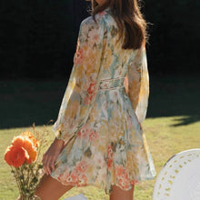 Load image into Gallery viewer, Floral Print Chiffon, Bohemian Dress, Sexy Boho Mini Dresses