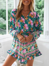 Load image into Gallery viewer, Boho Playsuits,Beach Jumpsuits,Bohemian Green Floral