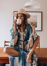Load image into Gallery viewer, Boho Kimono ,Bikini Cover-ups,Peacock Flower