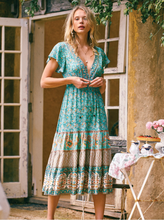 Load image into Gallery viewer, Floral print,Bohemian maxi sundress, Boho dress