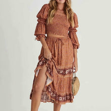 Load image into Gallery viewer, Boho Skirt, Midi Skirt, Wild Flower