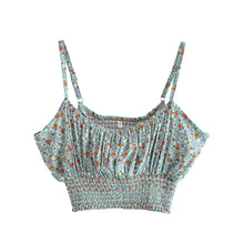 Load image into Gallery viewer, Green Floral Two Piece Outfits,Rayon Cotton Boho Sets