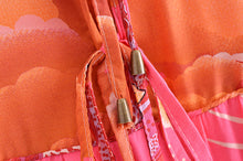 Load image into Gallery viewer, Star and Moon Print Boho Dress,Bohemian Maxi Sundress