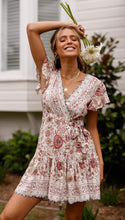 Load image into Gallery viewer, Wrap Mini Dress, Boho Sundress,Floral Print
