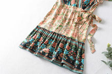 Load image into Gallery viewer, Bohemian Mini Dress, Boho Wrap Dress,Floral Print