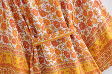 Load image into Gallery viewer, Yellow Floral Print ,Boho Kimono,Bikini Cover-ups