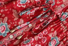 Load image into Gallery viewer, Floral Print V-neck,Boho Sundress,Boho Mini Dress