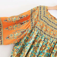 Load image into Gallery viewer, Boho Blouse, Vintage Blouse,Yellow Floral Print