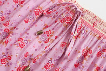 Load image into Gallery viewer, Pink Floral Printed,Midi Skirt,Boho Skirt