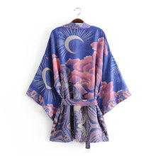 Load image into Gallery viewer, Star And Moon ,Bohemian kimono, Boho Cover-ups