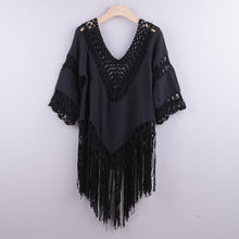 Load image into Gallery viewer, Hollow Out Tassel,Bohemian Blouse,Boho Shirts