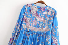 Load image into Gallery viewer, Floral Print,Bohemian Midi Sundress,Boho Dress