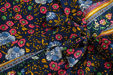 Load image into Gallery viewer, Boho Kimono, Beach Robe,Navy Floral