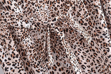 Load image into Gallery viewer, Leopard Print, Boho Dress ,Bohemian Wrap Dress