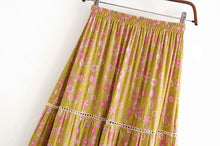Load image into Gallery viewer, Boho Skirt, Maxi Skirt, Yellow Wild Flower
