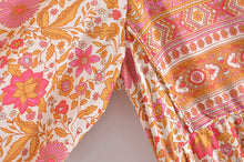 Load image into Gallery viewer, Multi Floral Print,Bohemian Maxi Dress Robe,Boho Dresses