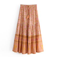 Load image into Gallery viewer, Pink Floral Printed ,Boho Skirt ,Maxi Skirt