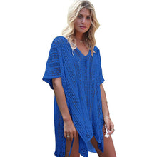 Load image into Gallery viewer, Solid Hollow Out, Bohemian Mini Dress,Boho Cover-ups