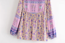 Load image into Gallery viewer, Boho Blouse, Vintage Blouse,Floral Print