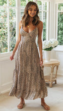 Load image into Gallery viewer, Leopard Print,bohemian Dress,boho Maxi Dress