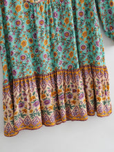 Load image into Gallery viewer, Floral print v-neck,Boho sundress,Boho mini dress