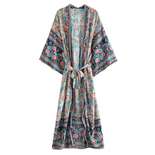 Load image into Gallery viewer, Bohemian Kimono Maxi Robe ,Boho Cover-up
