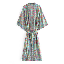 Load image into Gallery viewer, Bohemian Printed Rayon Kimono Robe - Long Floral Summer Cardigan Cover-Up