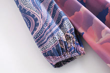 Load image into Gallery viewer, Star and Moon Print Boho Dress,Bohemian Maxi Sundress