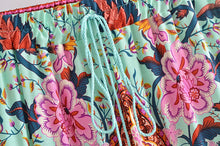 Load image into Gallery viewer, Peacock Floral Print,Bohemian Maxi Skirts,Boho Skirts