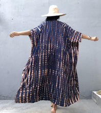 Load image into Gallery viewer, Stripe Print,Bohemian Maxi Dress , Boho Kimono