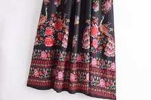 Load image into Gallery viewer, Peacock floral print, Bohemian dresses,Boho midi sundress