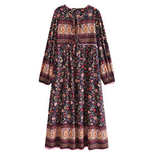 Load image into Gallery viewer, Multi Floral Print,Bohemian Maxi Dress Robe,Boho Dresses