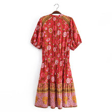 Load image into Gallery viewer, Floral Print,Bohemian Maxi Dress,Boho Sundress