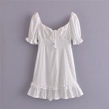 Load image into Gallery viewer, White hollow out ,Bohemian mini dress, Boho dresses