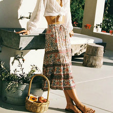 Load image into Gallery viewer, Boho Skirt, Midi Skirt, Wild Flower