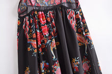 Load image into Gallery viewer, Peacock floral print, Bohemian dresses,Boho midi sundress
