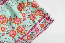 Load image into Gallery viewer, Floral Print V-neck,Boho Sundress,Boho Mini Dress