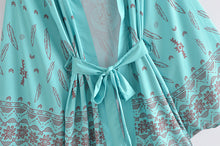 Load image into Gallery viewer, Green Floral Print,Gypsy robe Kimono